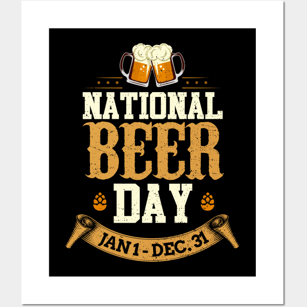 National Beer Day January 1st to December 31st Pun Wall Art by theperfectpresents